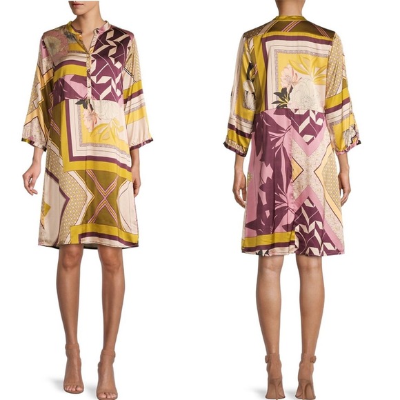 Johnny Was Elora Printed Silk-Blend Dress - Picture 1 of 7